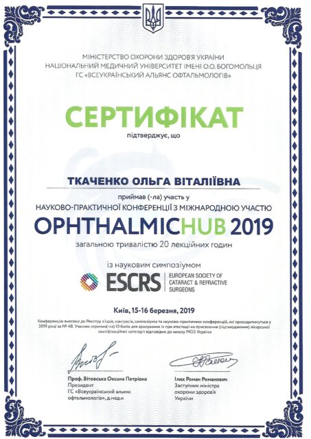 ophthalmic hub 19